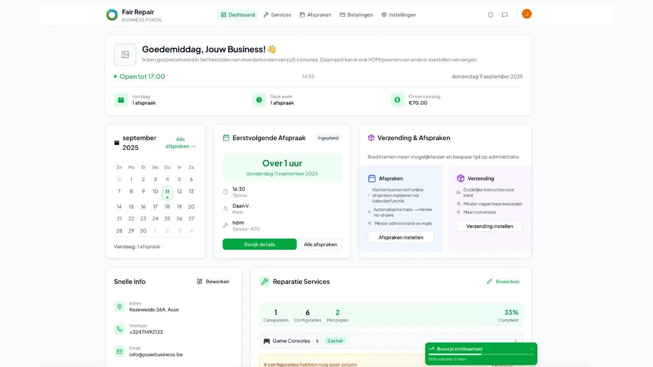 Fair-Repair Business Dashboard