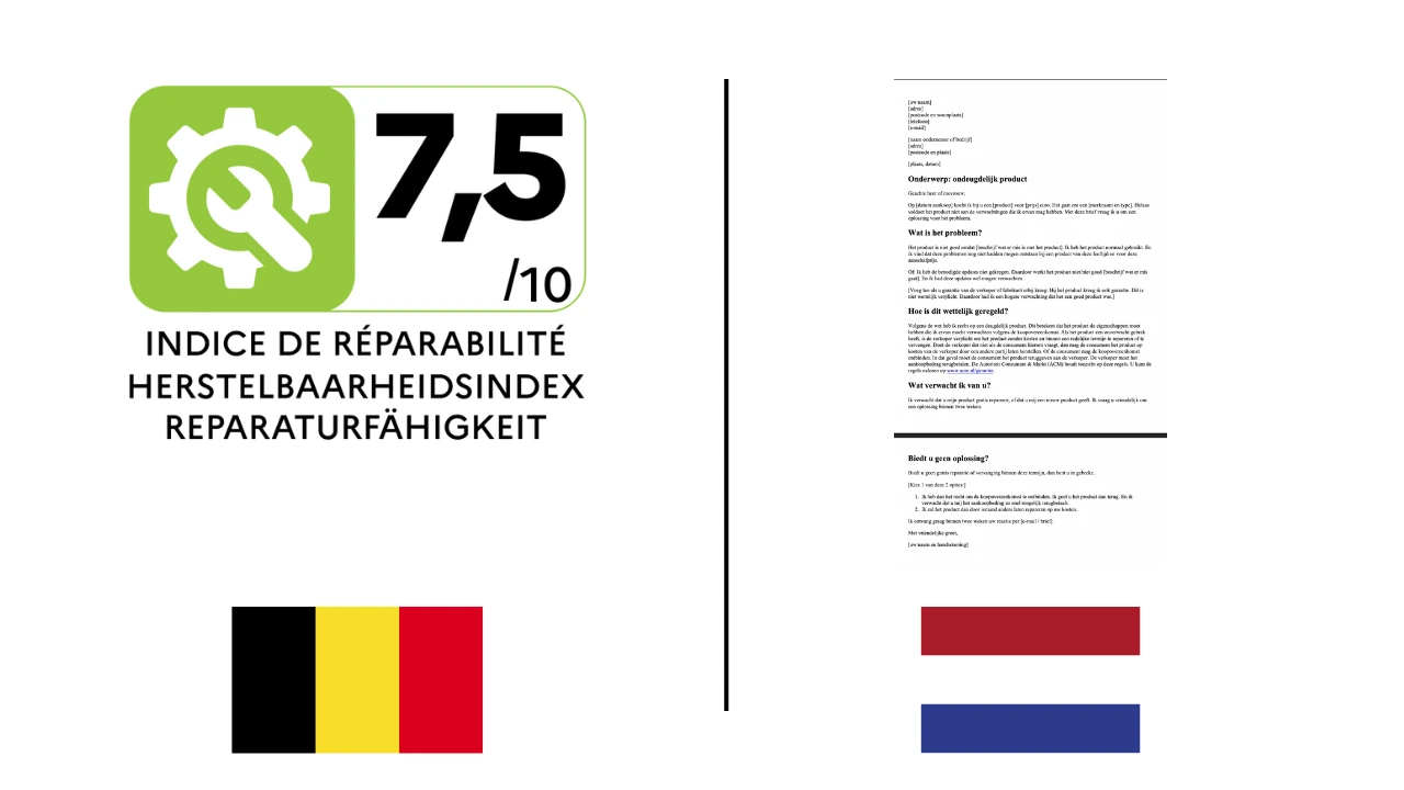 Een afbeelding die de Belgische herstelbaarheidsindex en het Nederlandse garantiebewijs vergelijkt